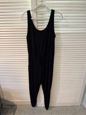 Commando Women's Black Sleeveless Jumpsuit with Drawstring Waist. Size Medium.